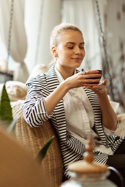 Professional tea service in hospitality setting